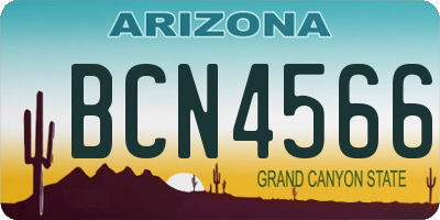 AZ license plate BCN4566