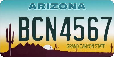 AZ license plate BCN4567