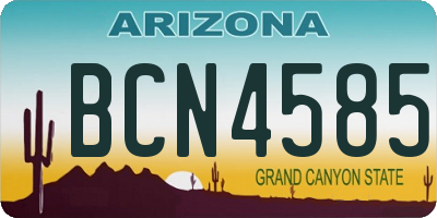 AZ license plate BCN4585