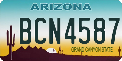 AZ license plate BCN4587