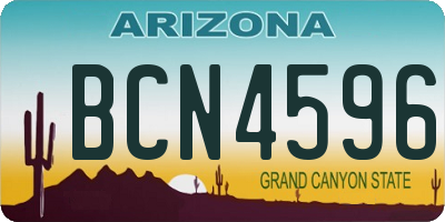 AZ license plate BCN4596