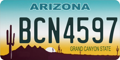 AZ license plate BCN4597