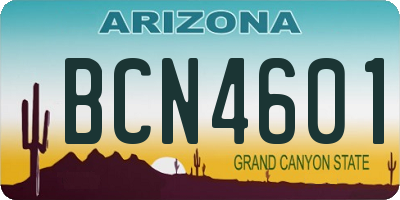 AZ license plate BCN4601