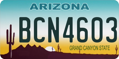 AZ license plate BCN4603