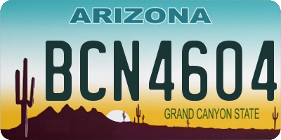 AZ license plate BCN4604