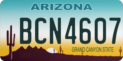 AZ license plate BCN4607