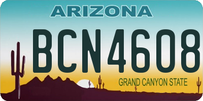 AZ license plate BCN4608