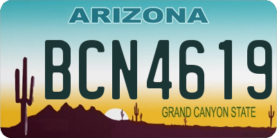 AZ license plate BCN4619