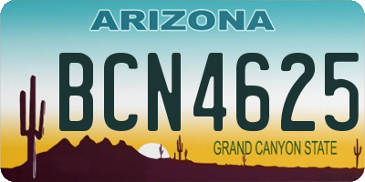 AZ license plate BCN4625