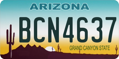 AZ license plate BCN4637