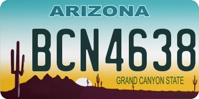 AZ license plate BCN4638