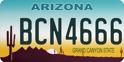 AZ license plate BCN4666