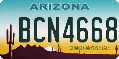 AZ license plate BCN4668