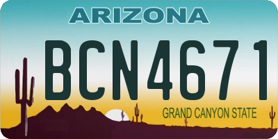 AZ license plate BCN4671