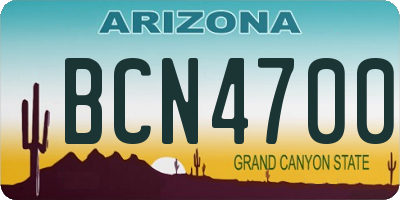 AZ license plate BCN4700