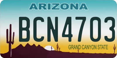 AZ license plate BCN4703