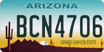 AZ license plate BCN4706