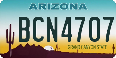 AZ license plate BCN4707