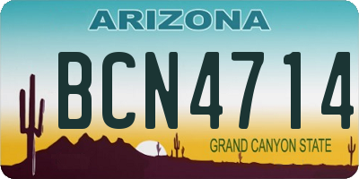 AZ license plate BCN4714