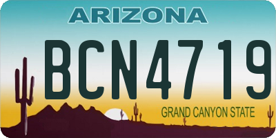 AZ license plate BCN4719