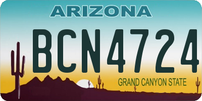 AZ license plate BCN4724