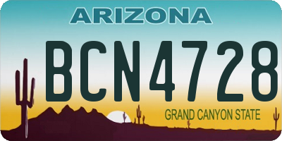 AZ license plate BCN4728