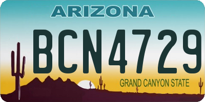 AZ license plate BCN4729