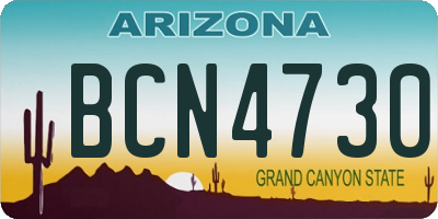 AZ license plate BCN4730