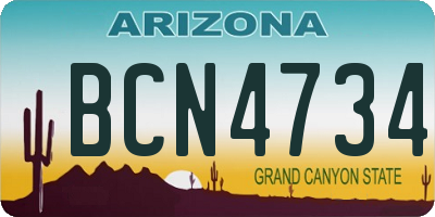 AZ license plate BCN4734