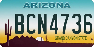 AZ license plate BCN4736