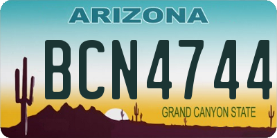 AZ license plate BCN4744