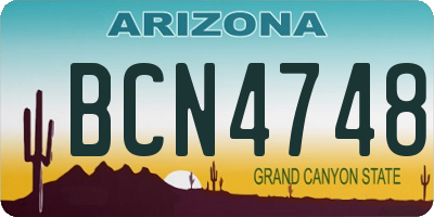 AZ license plate BCN4748