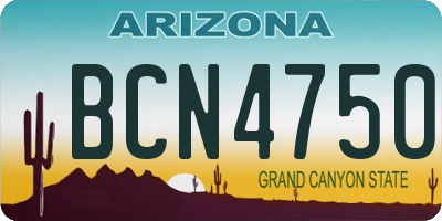 AZ license plate BCN4750