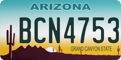 AZ license plate BCN4753