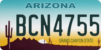 AZ license plate BCN4755