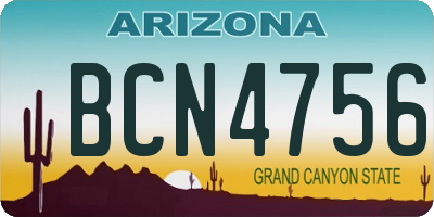 AZ license plate BCN4756