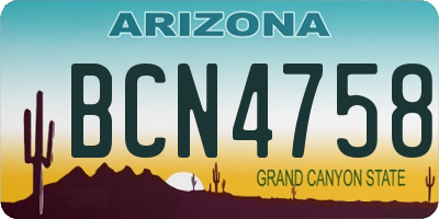 AZ license plate BCN4758