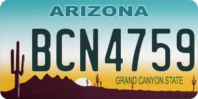 AZ license plate BCN4759