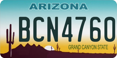 AZ license plate BCN4760