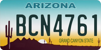 AZ license plate BCN4761