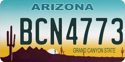 AZ license plate BCN4773