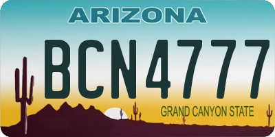 AZ license plate BCN4777