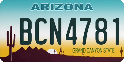 AZ license plate BCN4781