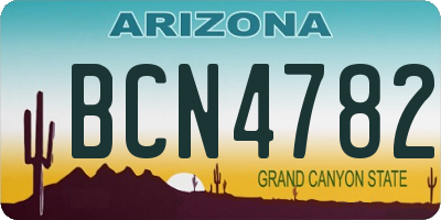 AZ license plate BCN4782