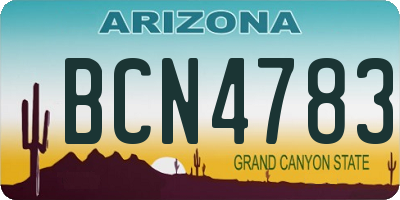 AZ license plate BCN4783