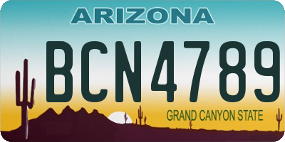 AZ license plate BCN4789