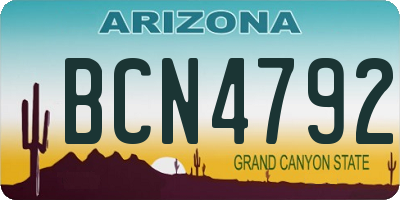 AZ license plate BCN4792