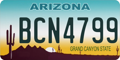 AZ license plate BCN4799