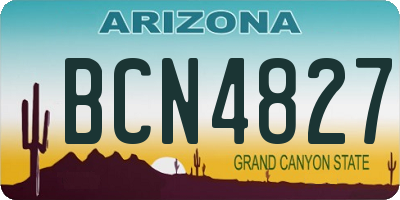 AZ license plate BCN4827