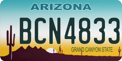 AZ license plate BCN4833